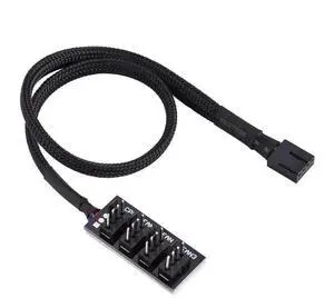 PWM Fan Hub, PC CPU Cooling 3Pin/4Pin Fan Power Cable Hub Adapter, Sleeved PWM Case Fan Power Supply Cable Splitter for Computer Cooler Case Fans 1 to 4 Way PWM Fan Hub, PC CPU Cooling 3Pin/4Pin Fan Power Cable Hub Adapter, Sleeved PWM Case Fan Power Supply Cable Splitter for Computer Cooler Case Fans 1 to 4 Way