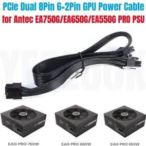 PCIe Dual 8Pin 6+2Pin VGA Graphic Card GPU Power Cable forAntec EAG 750W, 650W, 550W PRO Earthwatts 80+ GOLD Semi-Modular Power