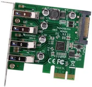 Card Low Profile 4 Ports PCI-E to USB 3.0 HUB 5Gbps PCI Express Expansion Adapter 5Gbps for Motherboard