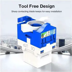 16 Pcs - Cat6 Keystone Jack, POE Cat6 RJ45 Keystone Jack Module Connector Network Coupler Ethernet Wall Jack No Punch Down Tool Required