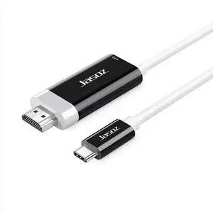 High-Definition 2m Black USB C for HDMI Cable PVC Jacket Switch for iPhone 15 Screen Mirroring 4K for HDTV Computer Monitor