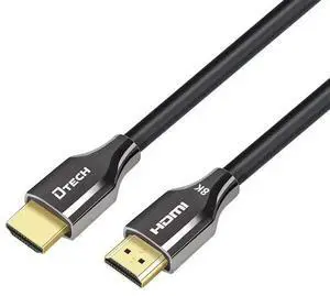 Dtech 8K HDMI 2.1 Cable , Gold Plated Connectors, High Speed 48Gbps, Pure Copper Core, for HDTV, Computer, Monitor, Projector Dtech 8K HDMI 2.1 Cable , Gold Plated Connectors, High Speed 48Gbps, Pure Copper Core, for HDTV, Computer, Monitor, Projector