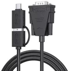 DTECH IOT5066A Type-C & USB 3.0 to RS232 DB9 Serial Adapter Cable - Dual-Interface Cash Register Communication Cable 1M DTECH IOT5066A Type-C & USB 3.0 to RS232 DB9 Serial Adapter Cable - Dual-Interface Cash Register Communication Cable 1M