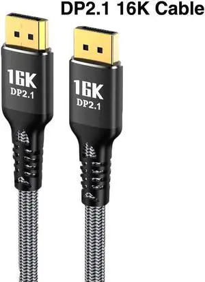 DisplayPort Cable DP2.1 80Gbps Support 4K@240Hz/165Hz/144Hz, 8K@120Hz/10K@60Hz/16K@60Hz Compatible with DisplayPort 2.0/1.4, HDCP/ DSC1.2a/ HDR10 4090,7900Graphics/PC/TV/Monitor,