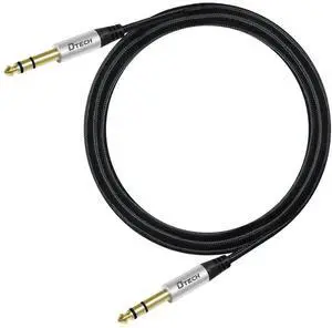DTECH 5ft Electric Guitar Cable TRS 1/4 Instrument Cord Aux Balanced Stereo Jack Quarter Inch 6.35mm for DJ Speakers Amplifier Bass AMP Studio Audio Monitor Mixer