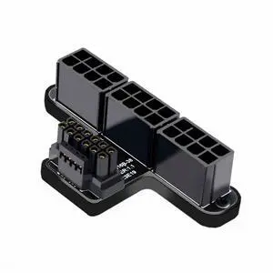 12VHPWR ATX3.0 PCI-E 5.0 Power Modular to Three ATX 8P Adapter for 4080 5090TI 16Pin 12+4P Graphics Card Up Angled 90 Degree