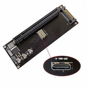 Oculink SFF-8612 SFF-8611 to PCIE PCI-Express 16x 4x Adapter with SATA Power Port for Mainboard Graphics Card Oculink SFF-8612 SFF-8611 to PCIE PCI-Express 16x 4x Adapter with SATA Power Port for Mainboard Graphics Card