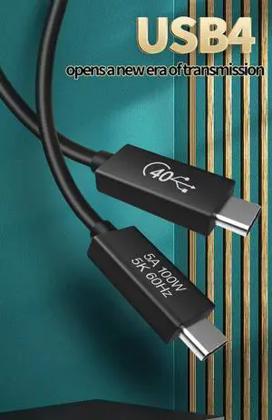 20V 5A 5K Video Output USB4 Gen3 Type C Cable for Thunderbolt 3 Cable 40Gbps 100W for Thunderbolt 4 Cable 1M 20V 5A 5K Video Output USB4 Gen3 Type C Cable for Thunderbolt 3 Cable 40Gbps 100W for Thunderbolt 4 Cable 1M