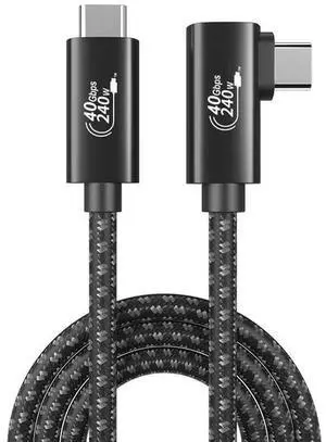 USB 4 Cable for Thunderbolt 4 Cable Right Angle 3.3FT and 90 Degree USB C Right Angle Cable