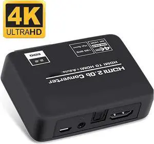 4K 60Hz HDMI Audio Extractor Splitter Converter, HDMI to HDMI +Optical TOSLINK SPDIF +3.5mm AUX Audio Adapter Supports HDMI 2.0,18Gpbs Bandwidth,Dolby Digital/DTS,PCM HDR10 4K 60Hz HDMI Audio Extractor Splitter Converter, HDMI to HDMI +Optical TOSLINK SPDIF +3.5mm AUX Audio Adapter Supports HDMI 2.0,18Gpbs Bandwidth,Dolby Digital/DTS,PCM HDR10