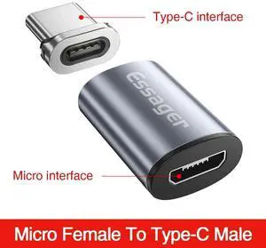 Essager Micro USB Type C Magnetic Adapter USBC Female To Microusb Male Converter Magnet USB-C Type-C Micro To USB C Essager Micro USB Type C Magnetic Adapter USBC Female To Microusb Male Converter Magnet USB-C Type-C Micro To USB C