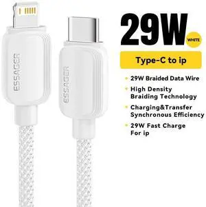 Essager USB Type C Cable For iPhone 14 13 12 11 Pro Max X PD 20W Fast Charger USB C To Lightning 29W WHITE 2m Essager USB Type C Cable For iPhone 14 13 12 11 Pro Max X PD 20W Fast Charger USB C To Lightning 29W WHITE 2m