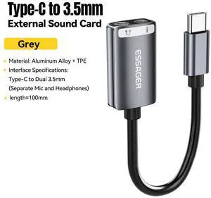 USB Audio Adapter External Stereo Sound Card With 3.5mm Headphone Microphone Jack USB Sound Card External Mini Sound Card USB to 3.5mm C to Dual Interface USB Audio Adapter External Stereo Sound Card With 3.5mm Headphone Microphone Jack USB Sound Card External Mini Sound Card USB to 3.5mm C to Dual Interface