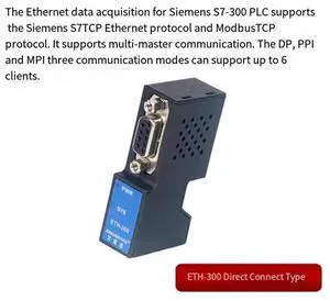 ETH-300 ETH-300-2P Siemens S7 300 PLC Ethernet Module Applicable to Siemens PLC for Ethernet, MPI/PPI/DP communication expansion module ETH-300-2P ETH-300 ETH-300 ETH-300-2P Siemens S7 300 PLC Ethernet Module Applicable to Siemens PLC for Ethernet, MPI/PPI/DP communication expansion module ETH-300-2P ETH-300