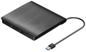 External DVD Drive, USB 3.0 Portable CD/DVD Burner with Type-C Adapter, Slim Optical Drive for Laptop, Desktop, PC, Notebook Plug & Play Black single-line brushed finish External DVD Drive, USB 3.0 Portable CD/DVD Burner with Type-C Adapter, Slim Optical Drive for Laptop, Desktop, PC, Notebook Plug & Play Black single-line brushed finish