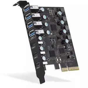 PCI Express to USB 3.2 Gen 2x2 Adapter 20Gbps, 3/5/7 Port USB-A & Type-C, Includes Front Panel Type-E Header PCI Express to USB 3.2 Gen 2x2 Adapter 20Gbps, 3/5/7 Port USB-A & Type-C, Includes Front Panel Type-E Header