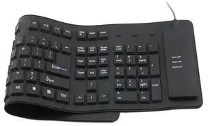 USB Wired Silicone Keyboard 85/109 Keys, Soft Flexible, Foldable, Dustproof & Waterproof, Portable Storage USB Wired Silicone Keyboard 85/109 Keys, Soft Flexible, Foldable, Dustproof & Waterproof, Portable Storage