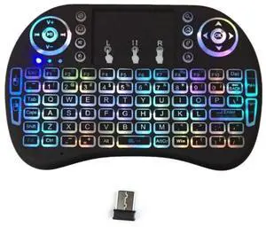 i8 Mini 2.4G Wireless Fly Mouse Remote Backlit Keyboard & Mouse Combo, Palm-Sized Air Remote Lithium battery- colorful backlighting i8 Mini 2.4G Wireless Fly Mouse Remote Backlit Keyboard & Mouse Combo, Palm-Sized Air Remote Lithium battery- colorful backlighting