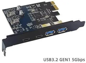 USB 3.2 Gen1 PCIe Expansion Card 19PIN Type-E, Type-C Front Panel, USB-A Port, 5Gbps D720201 - 2U + 2C USB 3.2 Gen1 PCIe Expansion Card 19PIN Type-E, Type-C Front Panel, USB-A Port, 5Gbps D720201 - 2U + 2C
