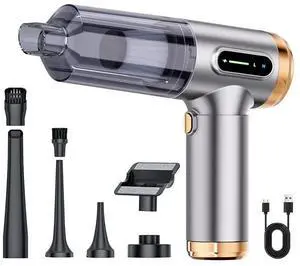 Powerful Cordless Vacuum Blower 2-in-1 Suction/Blowing, Handheld for Car & Home Dust Removal Silver-golden Powerful Cordless Vacuum Blower 2-in-1 Suction/Blowing, Handheld for Car & Home Dust Removal Silver-golden