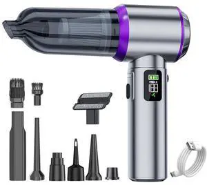 ST-6704 ST-6703 Cordless Vacuum Cleaner, Brushless Motor, LED Battery Display, Handheld Blower & Suction, Portable for Car & Home Dust Removal ST-6703BPlus - Silver Purple 11.1V-17000pa ST-6704 ST-6703 Cordless Vacuum Cleaner, Brushless Motor, LED Battery Display, Handheld Blower & Suction, Portable for Car & Home Dust Removal ST-6703BPlus - Silver Purple 11.1V-17000pa