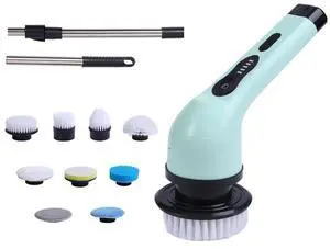Electric Spin Scrubber, Cordless Power Cleaning Brush for Kitchen Bathroom Floor Tile, Multi-Function Handheld Cleaner Tool green 9-in-1 Electric Spin Scrubber, Cordless Power Cleaning Brush for Kitchen Bathroom Floor Tile, Multi-Function Handheld Cleaner Tool green 9-in-1