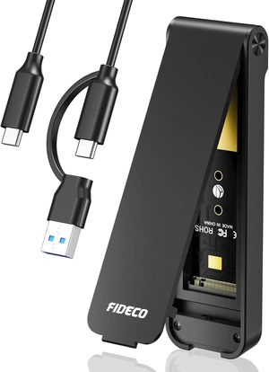 FIDECO M.2 NVMe SSD Enclosure, M.2 NVMe to USB Adapter, USB 3.2 Gen 2 (10Gbps) SSD Reader for M & M+B Key, Sandwich Style Design, Tool-Free Installation, Support UASP and Trim FIDECO M.2 NVMe SSD Enclosure, M.2 NVMe to USB Adapter, USB 3.2 Gen 2 (10Gbps) SSD Reader for M & M+B Key, Sandwich Style Design, Tool-Free Installation, Support UASP and Trim
