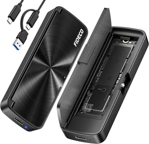 FIDECO M.2 NVMe SSD Enclosure, M.2 NVMe to USB Adapter, USB 3.2 Gen 2 (10Gbps) SSD Reader for M & M+B Key NVMe SSD, Support UASP and Trim, Tool-Free Installation, Sandwich Style Design FIDECO M.2 NVMe SSD Enclosure, M.2 NVMe to USB Adapter, USB 3.2 Gen 2 (10Gbps) SSD Reader for M & M+B Key NVMe SSD, Support UASP and Trim, Tool-Free Installation, Sandwich Style Design