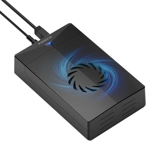 FIDECO Hard Drive Enclosure for 3.5 or 2.5 inch SATA HDD SSD, SATA to USB Adapter with Cooling Fan, External HDD Enclosure with 12V Power Adapter, Support UASP, Tool-Free, Plug and Play FIDECO Hard Drive Enclosure for 3.5 or 2.5 inch SATA HDD SSD, SATA to USB Adapter with Cooling Fan, External HDD Enclosure with 12V Power Adapter, Support UASP, Tool-Free, Plug and Play