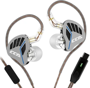 CCA AKX in Ear Monitor Headphones 10mm Dynamic Driver IEM
Dual-Magnet Dual-Chamber Architecture Gaming Earbuds, Wired Earphones with 2 Pin Detachable Cable for Singer Musicians Silver USB-C With Mic CCA AKX in Ear Monitor Headphones 10mm Dynamic Driver IEM
Dual-Magnet Dual-Chamber Architecture Gaming Earbuds, Wired Earphones with 2 Pin Detachable Cable for Singer Musicians Silver USB-C With Mic