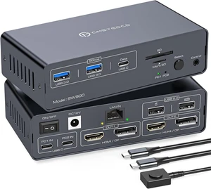 Thunderbolt 4 kvm Switch Docking Station for 2 Monitors 2 Laptops/Macbooks
Extended Dual 4K@60Hz Display with Displaylink USB C 3.2 kvm switches 2 Projector with HDMI and Displayport Out Thunderbolt 4 kvm Switch Docking Station for 2 Monitors 2 Laptops/Macbooks
Extended Dual 4K@60Hz Display with Displaylink USB C 3.2 kvm switches 2 Projector with HDMI and Displayport Out