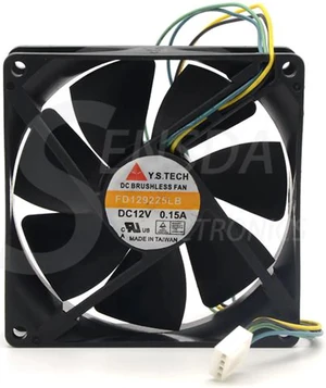 Y.S.Tech FD129225LB 9225 90mm 9cm DC 12V 0.15A silent chassis power supply cooling fan computer case cooler Y.S.Tech FD129225LB 9225 90mm 9cm DC 12V 0.15A silent chassis power supply cooling fan computer case cooler