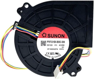 Blower Fan 97mm PWM 9733 DC 12V 42.00W Original Sunon PF97331BX-B00C-S99 6800RPM High Speed Air Flow Extractor Blower Fan 97mm PWM 9733 DC 12V 42.00W Original Sunon PF97331BX-B00C-S99 6800RPM High Speed Air Flow Extractor