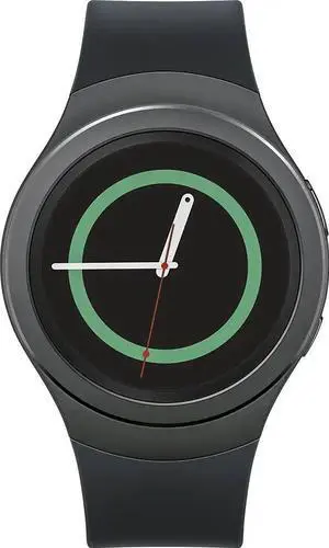 Samsung - Gear S2 Smartwatch - 42mm - Stainless Steel - Black Elastomer - SM-R7200ZKAXAR
