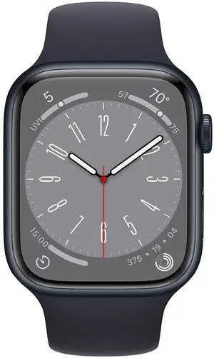 Apple Watch Series 8 (GPS + Cellular) 45mm Aluminum Case with Midnight Sport Band - S/M - MNVJ3LL/A - Good Condition