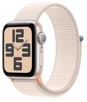 Apple Watch SE 2nd Generation (GPS) 40mm Starlight Aluminum Case with Starlight Sport Loop - Starlight - MR9W3LL/A - Good Condition
