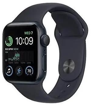 Apple Watch SE 2nd Generation (GPS) 40mm Aluminum Case with Midnight Sport Band - M/L - Midnight - MNT83LL/A - Good Condition