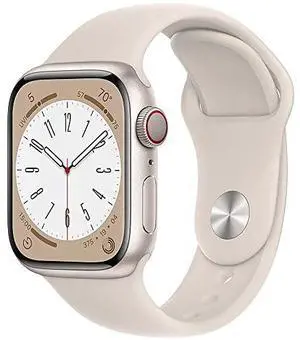 Apple Watch Series 8 (GPS + Cellular) 41mm Starlight Aluminum Case with Starlight Sport Band - S/M - MNUX3LL/A - Excellent Condition (A Grade)