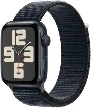 Apple Watch SE 2nd Generation (GPS) 44mm Midnight Aluminum Case with Midnight Sport Loop - Midnight - MREA3LL/A - Good Condition