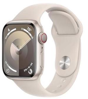 Apple Watch Series 9 (GPS + Cellular) 41mm Aluminum Case with Starlight Sport Band - S/M - Starlight - MRHN3LL/A - Good Condition