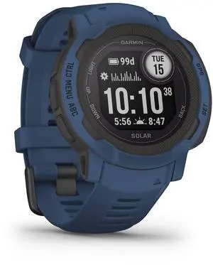 Garmin Instinct 2 Solar 45mm GPS Tidal Blue/Graphite Case w/ Tidal Blue Silicone Band - 010-02627-06