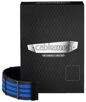 CableMod E-Series Pro ModMesh Sleeved 12V-2x6 12VHPWR Dual StealthSense Cable Kit for EVGA G/G+ / P/P+ / T (Black + Blue)