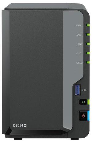 Synology DS224+ 2-Bay Diskstation NAS (Intel Celeron J4125 4-Core 2.0 GHz 2GB DDR4 RAM 2xRJ-45 1GbE LAN-Port) 12TB Bundle with 2X 6TB WD Red Plus