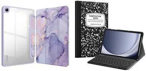 Fintie Case for Samsung Galaxy Tab A9 Plus 11 Inch 2023 Model (SM-X210/X216/X218), Shockproof Cover with Clear Transparent Back Shell + Slim Keyboard Case