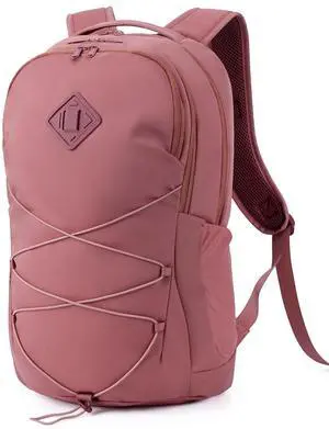 WANDF 15.6-Inch Laptop Backpack for Women Men Airline Approved Water Resistant Lightweight Travel Bag Casual Backpack for Weekender Business with Whistle Buckle & Elastic Strap (Date Red)