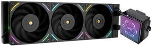Hyper Vision 360 UB ARGB CPU Liquid Cooler, 3.95in Magnet Absorbent LCD Screen - 480x480 Resolution for Images,Magnetic Panel Screen Water Cooler for AM5/AM4/ Intel LGA1851/1700 (Black)