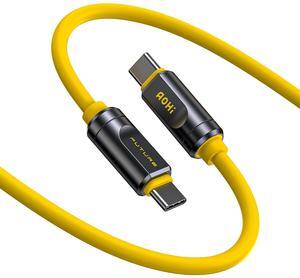 AOHI USB 4 2.0 Cable for Thunderbolt 5, USB C Cable with 120Gbps Bandwidth, Dual 8K/4K Display and 240W PD3.1 Fast Charging The Future Adonis for MacBook, iPhone,SSD,Docking 3.3ft, Yellow