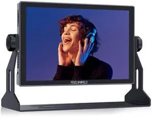 FEELWORLD S10 10.1 inch 12G-SDI 1200nit Aluminium Camera Field DSLR Monitor Touchscreen Waveform HDR 3D LUT Out for Cinematic Filmmaker Photographer
