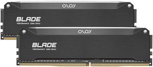 OLOy DDR4 RAM 16GB (2x8GB) Black Hairline Blade 3600 MHz CL18 1.35V 288-Pin Desktop Gaming UDIMM (MD4U0836180BRLDE)