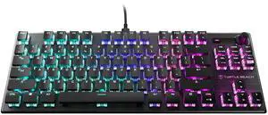 Turtle Beach Vulcan TKL Tenkeyless Linear Mechanical Titan Switch PC Gaming Keyboard with Per-Key AIMO RGB Lighting, Anodized Aluminum Top Plate and Detachable USB-C Cable - Black
